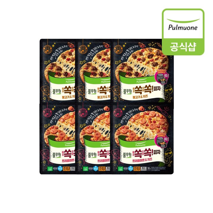 [풀무원] 쏙쏙피자 불고기치즈3개+트리플미트치즈3개 (170g 6개)