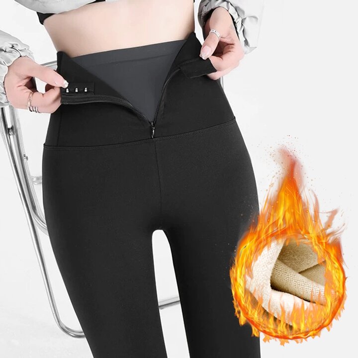 넬로 뱃살커버 지퍼 후크 요가 기모 레깅스