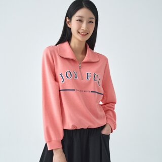 [지센] (2컬러) 에센셜 하프집업 레터링 집업 맨투맨 LSTSO271