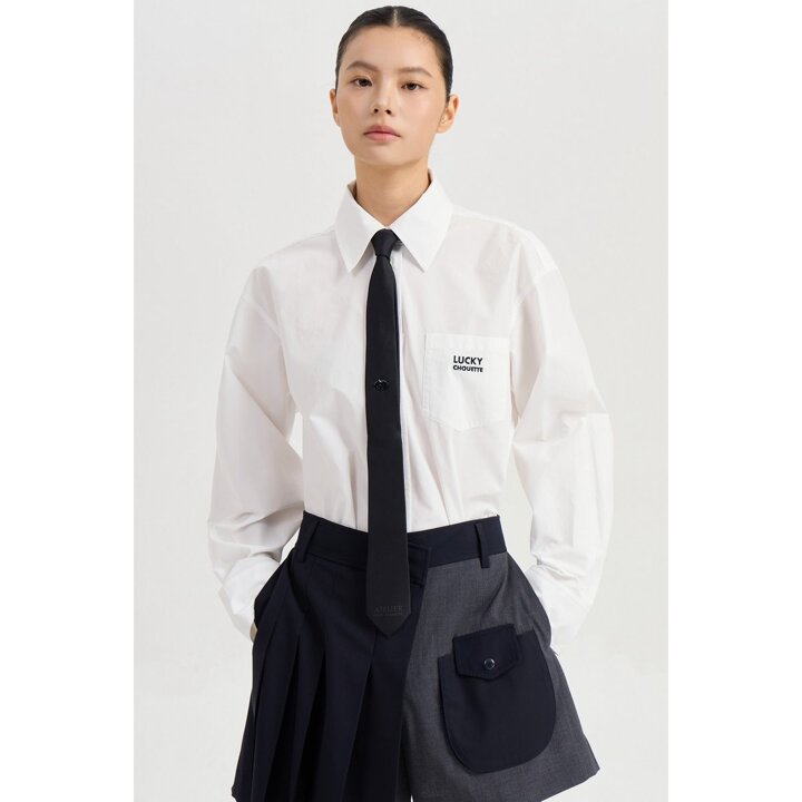 (신세계강남점)LQSAW25200 베이직 카라 오버핏 셔츠 [럭키슈에뜨]