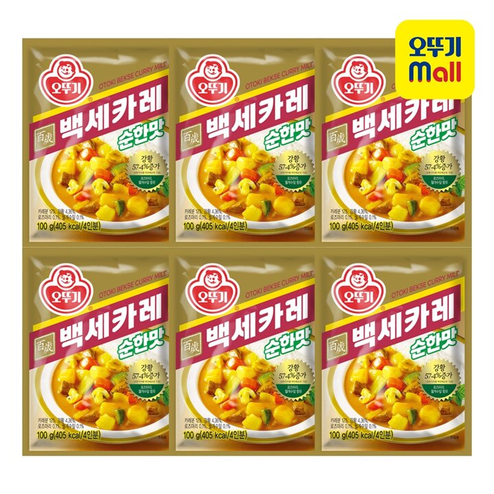 [본사직영] 오뚜기 백세카레 순한맛 100g 6개