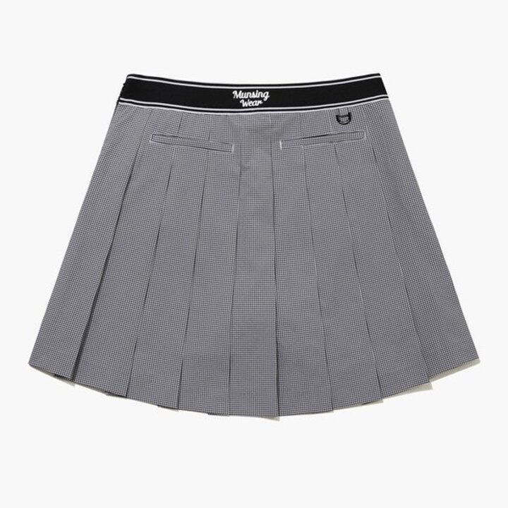 (신세계강남점)여성 깅엄 서커 플리츠 스커트 화이트/블랙 MR222LSK44