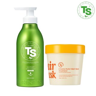 올뉴 TS 샴푸 500g 1개 + TS 크리미버터헤어팩트리트먼트 200g 1개