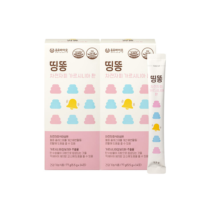 [온유바이오]원활한 배변활동 & 콜레스테롤 완화엔 띵똥 부드럽게 차전자피식이섬유 2박스(1개월분)