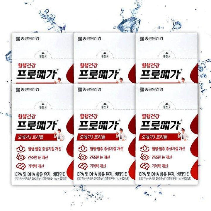 [종근당]종근당건강리뉴얼프로메가오메가3트리플장용성캡슐654mg60캡슐X6TB