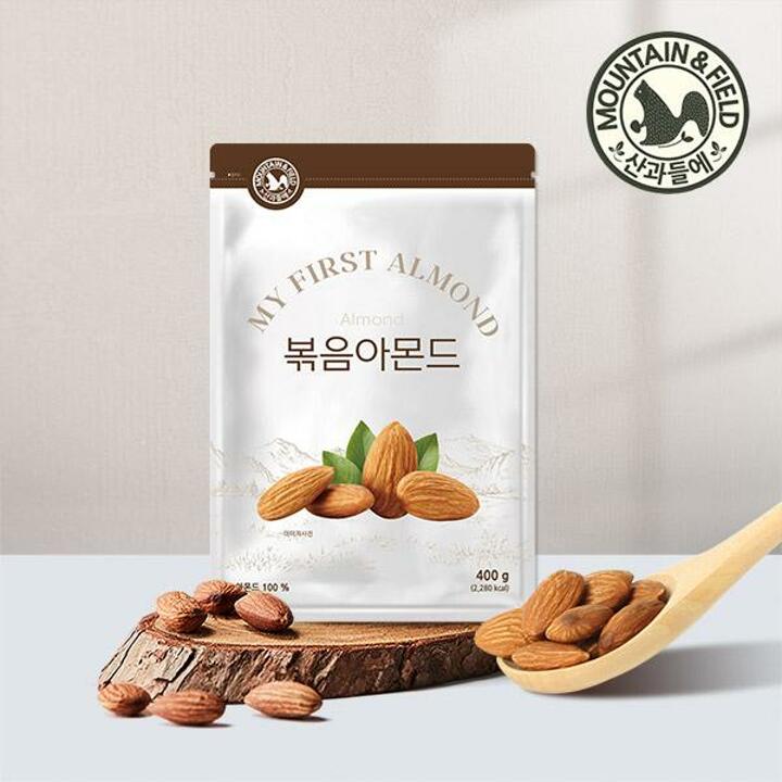 [산과들에] 25년산 햇 볶음아몬드 400g x4봉 (총1.6kg)