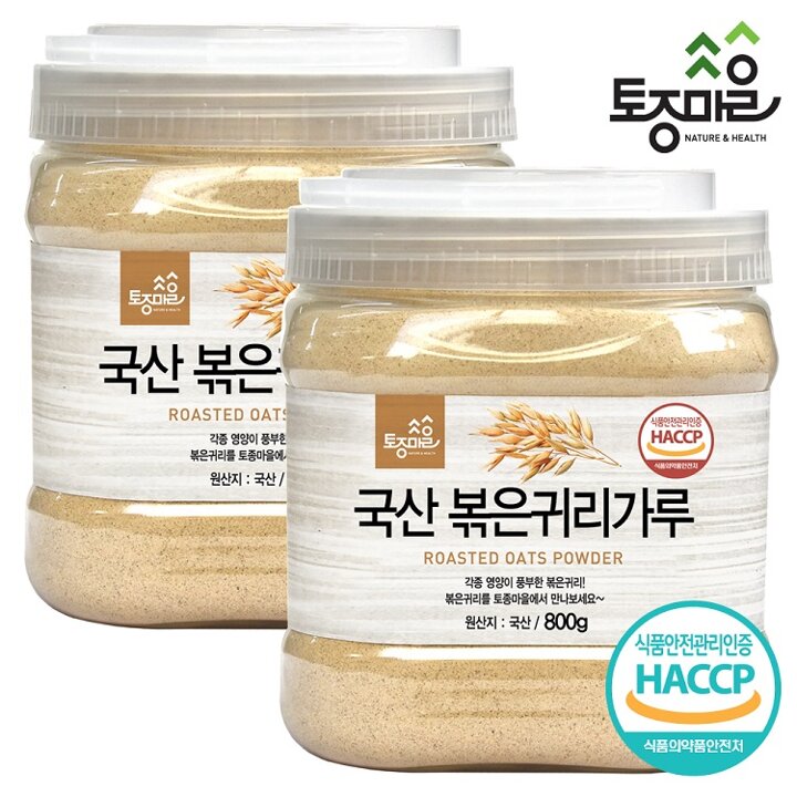 [토종마을] HACCP인증 국산 볶은귀리가루 800g X 2개