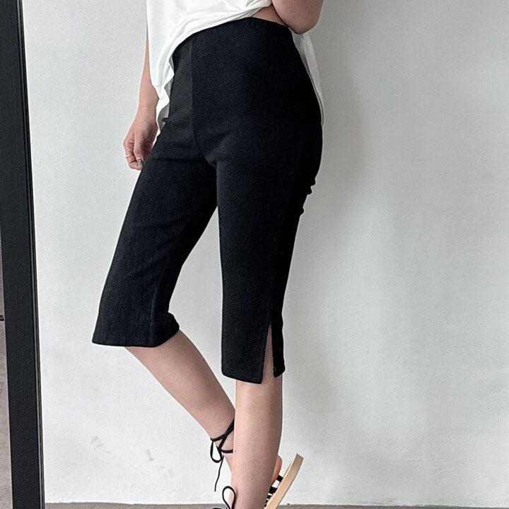 [옷자락] 여자 카프리팬츠 양트임 슬림핏 여름 5부 면 반바지