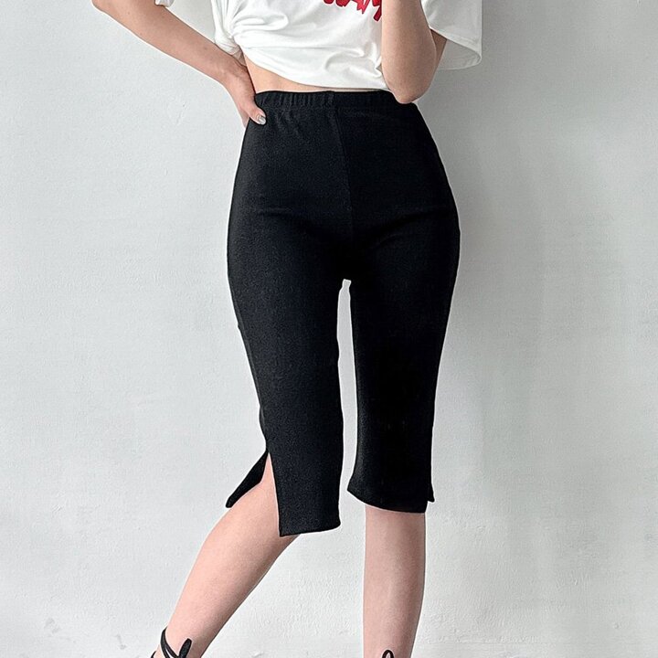 [옷자락] 여자 카프리팬츠 양트임 슬림핏 여름 5부 면 반바지