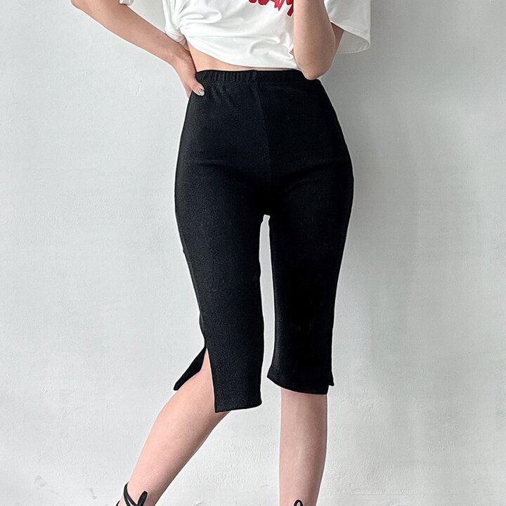 [옷자락] 여자 카프리팬츠 양트임 슬림핏 여름 5부 면 반바지