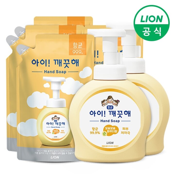 아이깨끗해 손세정제 대용량 490ml용기x2개+450ml리필x4개 /핸드워시