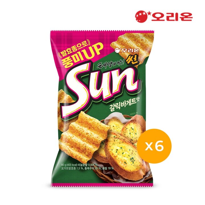 오리온 태양의맛 썬 갈릭바게트 M(80g) x6개