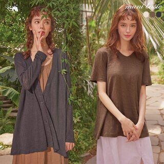 무니베이직 컴포트 린넨 티셔츠 3종 + 가디건 1종