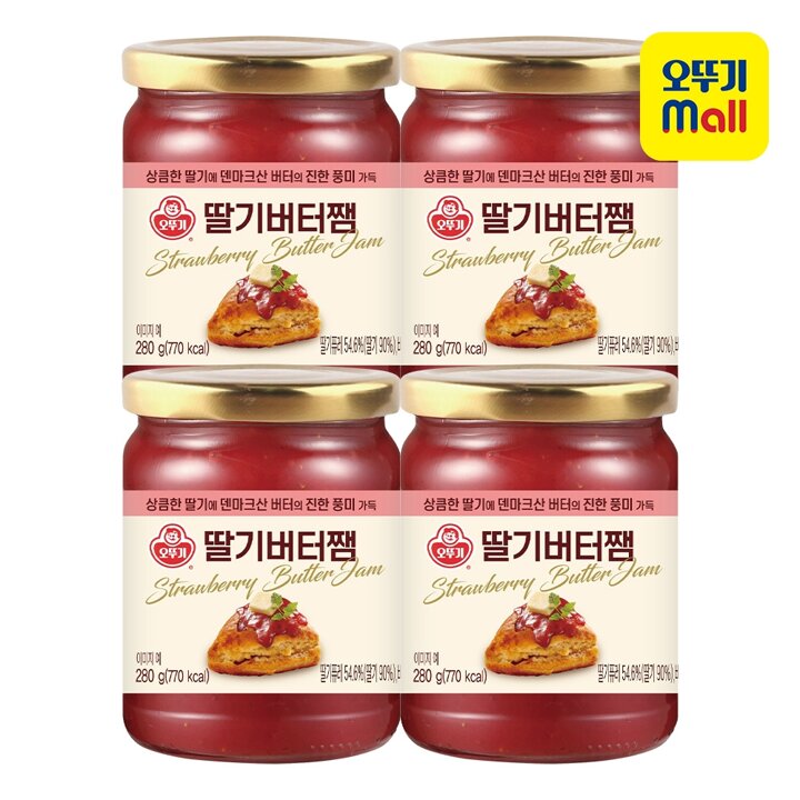 [본사직영] 오뚜기 딸기버터쨈 280g 4개
