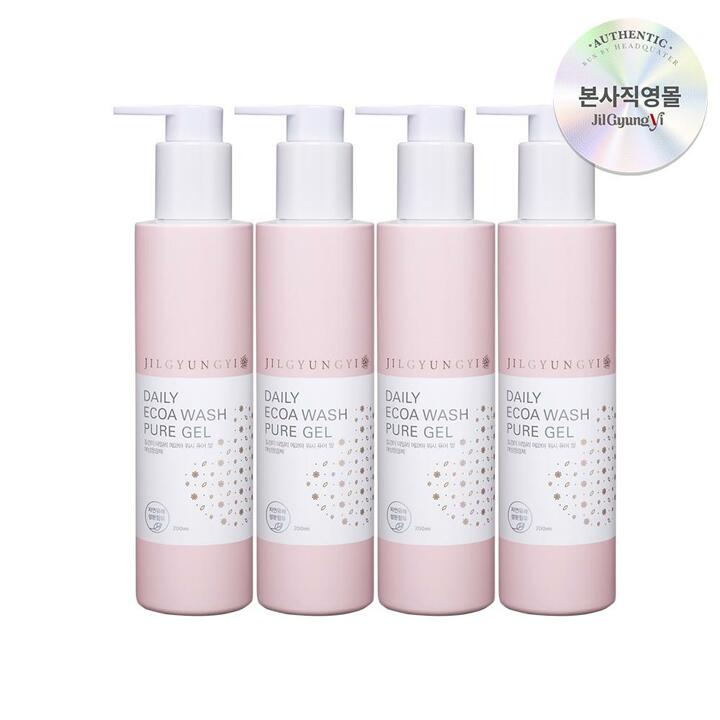 질경이 여성청결제 약산성 에코아워시 퓨어 젤 200ml 4개 세트