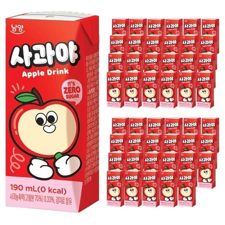 남양 사과야 제로 190ml x 48팩 (24팩 2박스)23006868587824