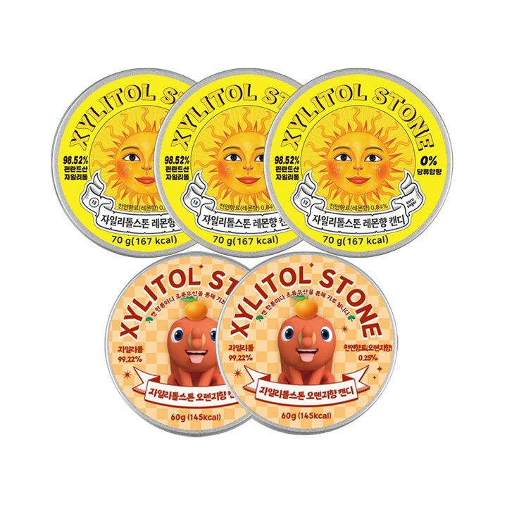 [자일리톨스톤] 자일리톨스톤 레몬 70g x 3개+브레드이발소 오렌지향 60g x 2개