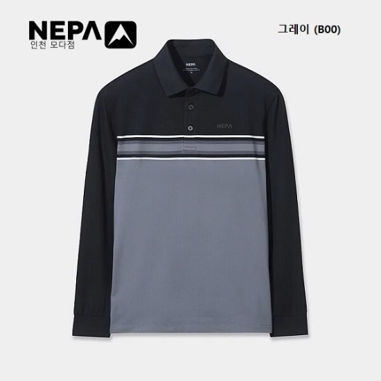 남성 스트라이프 패턴 브러쉬 폴로 티셔츠 - 7L75213B00IC