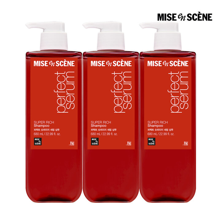 NEW 미쟝센 퍼펙트 슈퍼리치 세럼 샴푸 680ml 3개