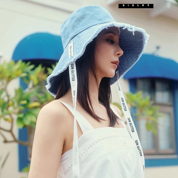 시슬리 로고 테이프 데님 버킷햇 SCCP35531