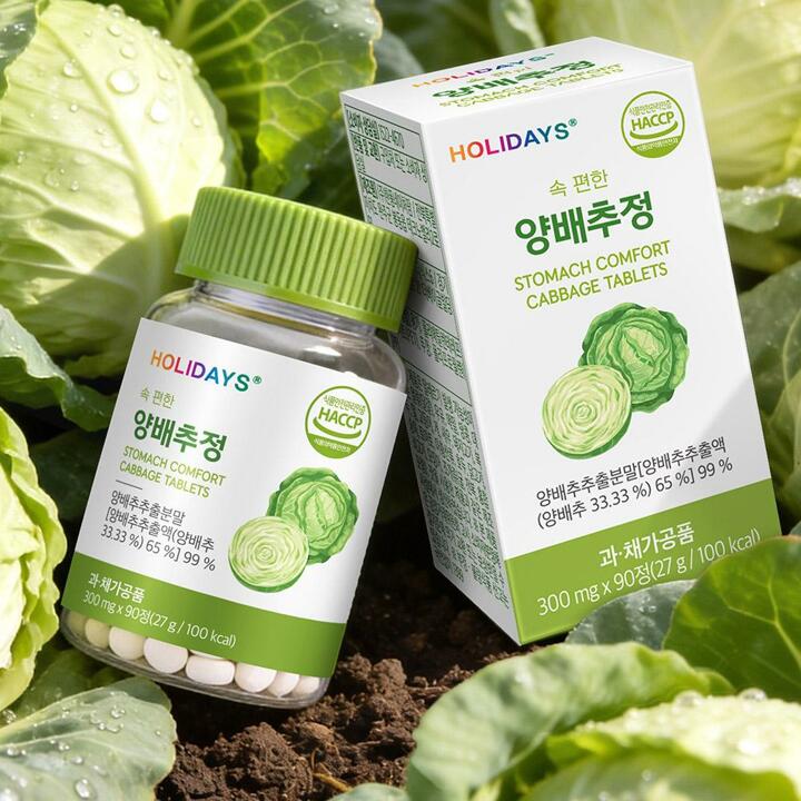 홀리데이즈 속 편한 양배추정 90정 1병