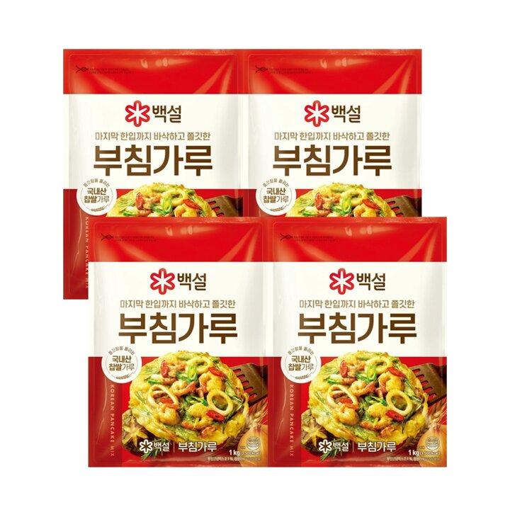 CJ 백설 부침가루 1kg 4개