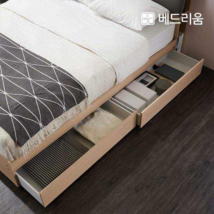 [베드리움] 블링 LED 퀸 서랍침대-유로탑 매트리스