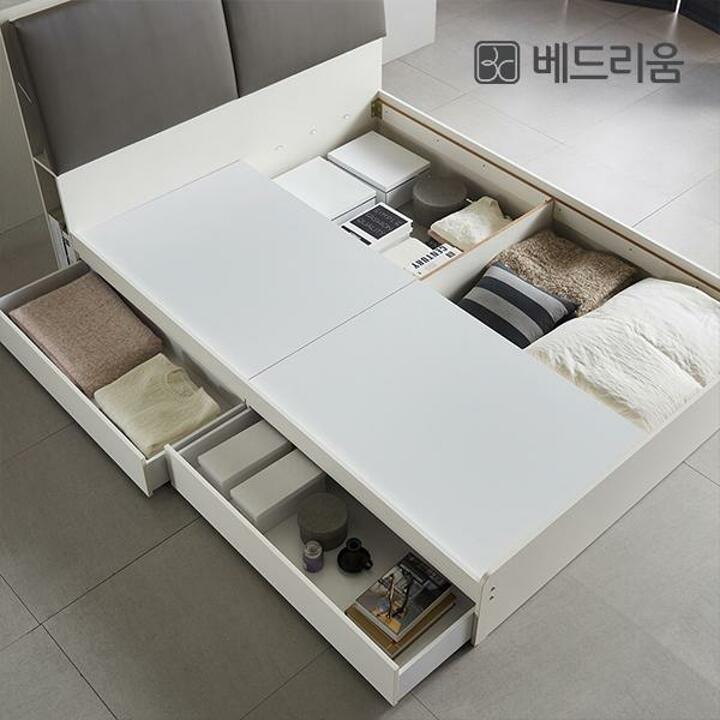 [베드리움] 블링 LED 퀸 서랍침대-유로탑 매트리스