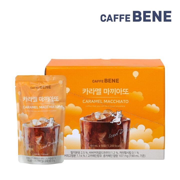 [카페베네] 카라멜마끼아또 파우치 (190ml x 10팩)