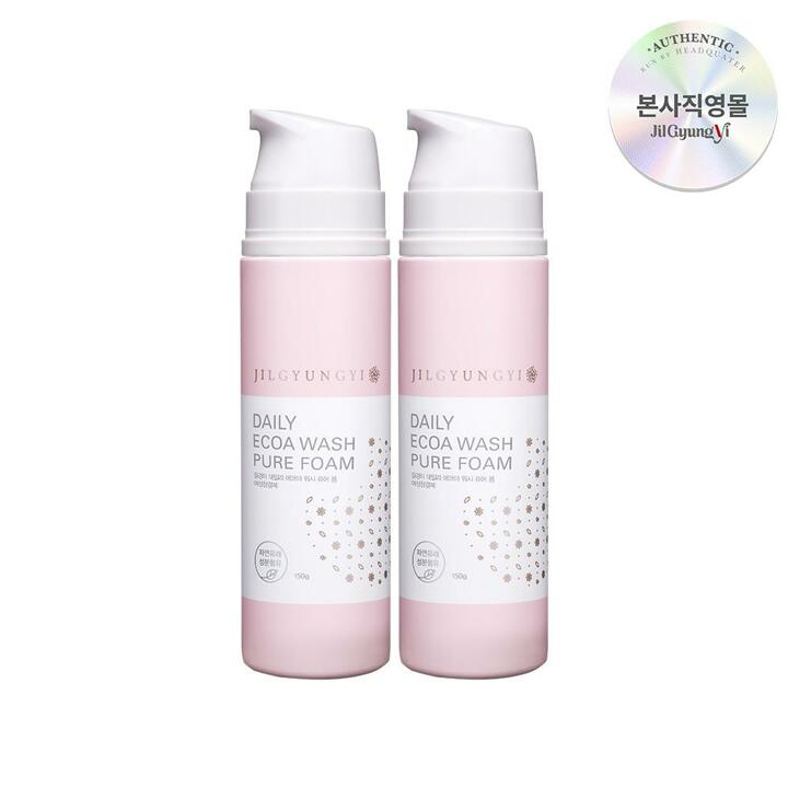질경이 여성청결제 약산성 에코아워시 퓨어 폼 150g 2개 세트