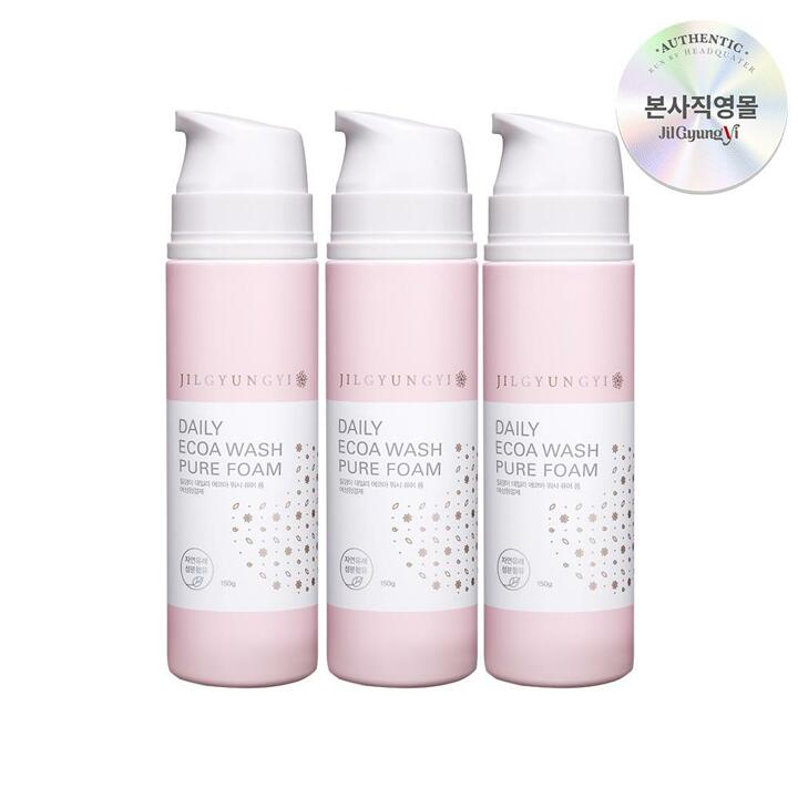 질경이 여성청결제 약산성 에코아워시 퓨어 폼 150g 3개 세트