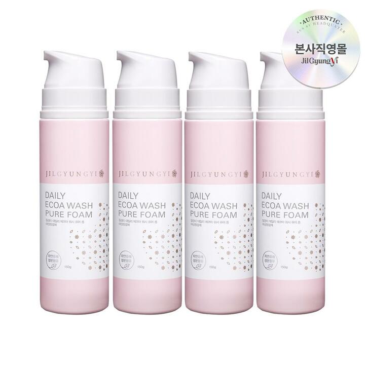 질경이 여성청결제 약산성 에코아워시 퓨어 폼 150g 4개 세트