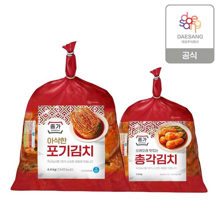 (M)[종가] 아삭한포기김치 4.4kg + 총각 1.4kg