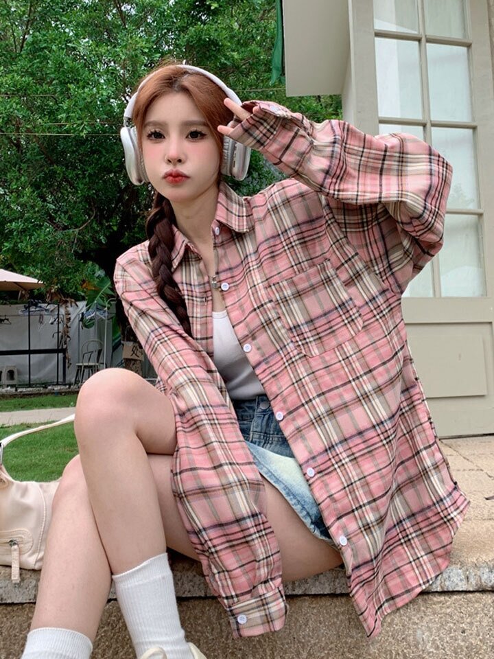 다올 베이직 체크 셔츠S4451
