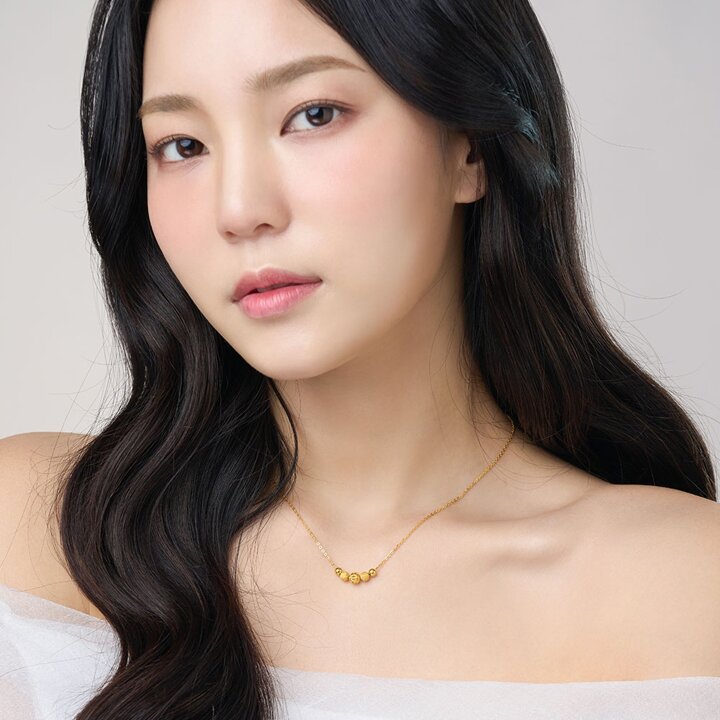 한국금다이아몬드 여자 순금 목걸이 볼 링 체인 24K 3.75g 18K장식
