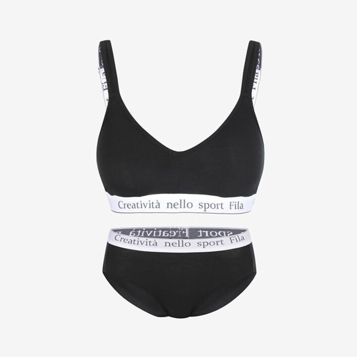 [휠라 언더웨어] 벨로 소프트 블랙 브라 세트 (FI4BAG1450FBLK SKU)
