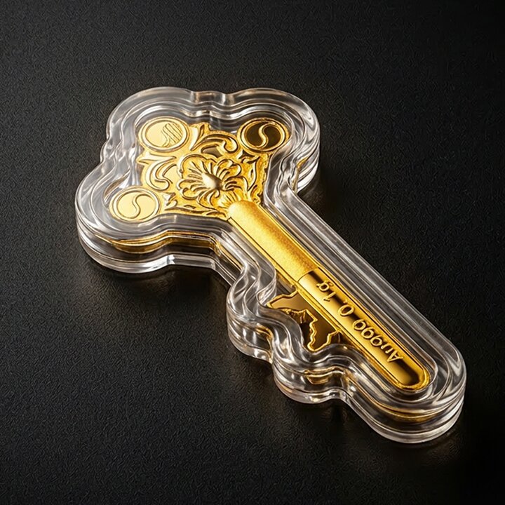 [한국금다이아몬드] 순금 행운 선물 골드바 열쇠 24K 0.1g (대)