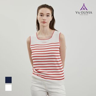 [비비올리비아] 스트라이프 자수 나시_VVCBN4M3451