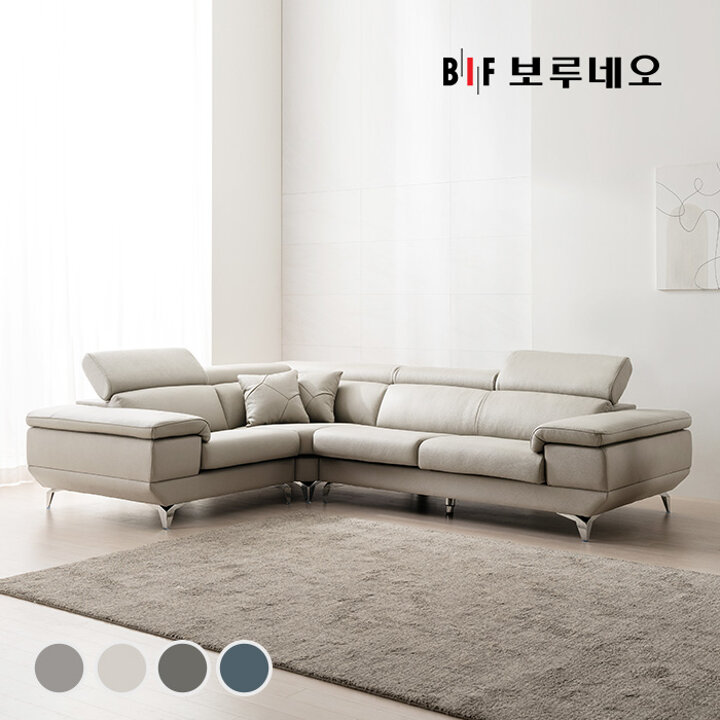 BIF보루네오 디에르 보이시 천연통가죽 4인 코너형 소파