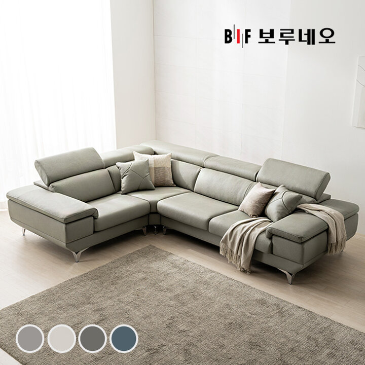 BIF보루네오 디에르 보이시 천연통가죽 4인 코너형 소파