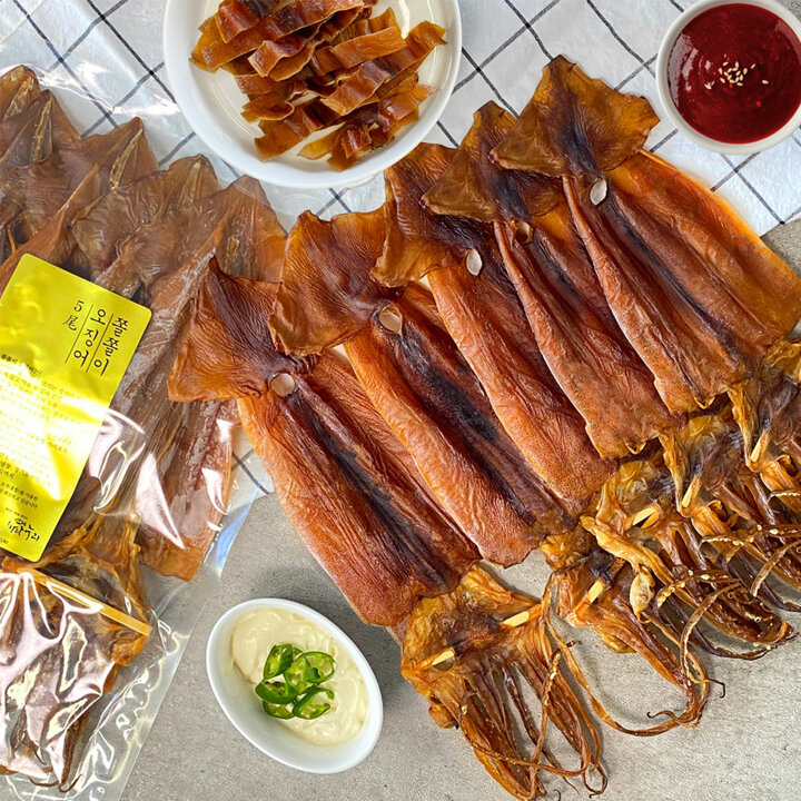 [바다누리] 굽지 않아도 맛있는, 짜지 않고 담백한 쫄쫄이 오징어 4~5미(230g이상)