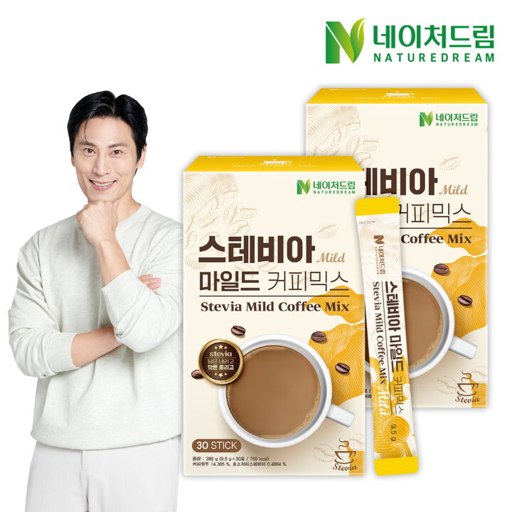 [G]네이처드림 제로슈가 스테비아 마일드 커피믹스 9.5g 30포 x 2박스