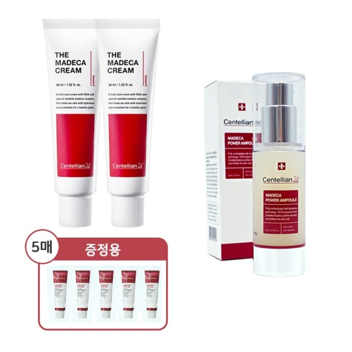 동국제약 더 마데카 크림 50ml 2개   파워 앰플 30ml   시즌5 크림 1ml 5매