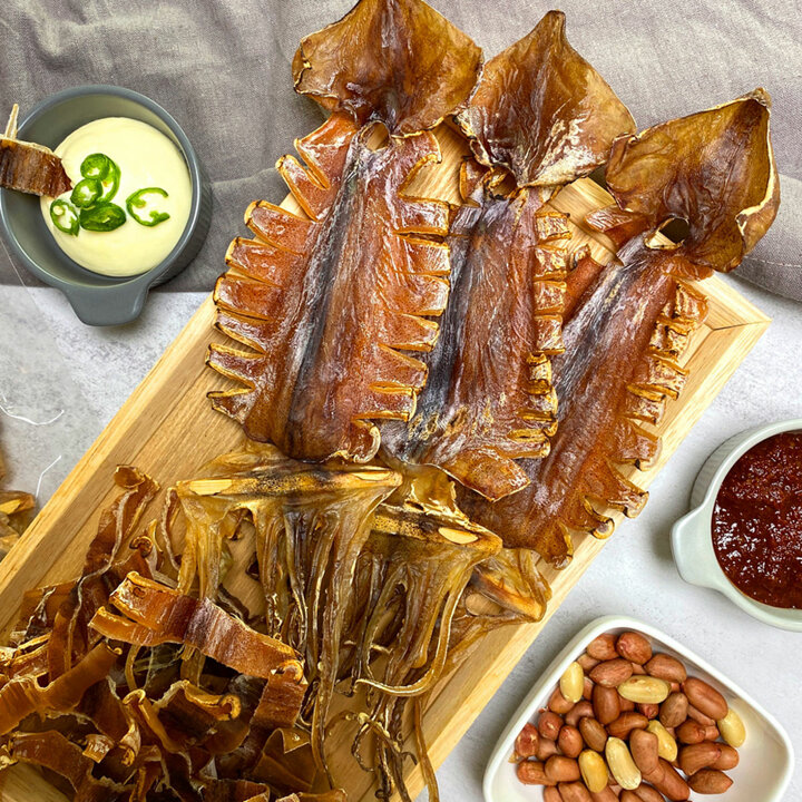 [바다누리] 굽지 않아도 맛있는, 짜지 않고 담백한 쫄쫄이 오징어 8~10미(460g이상)