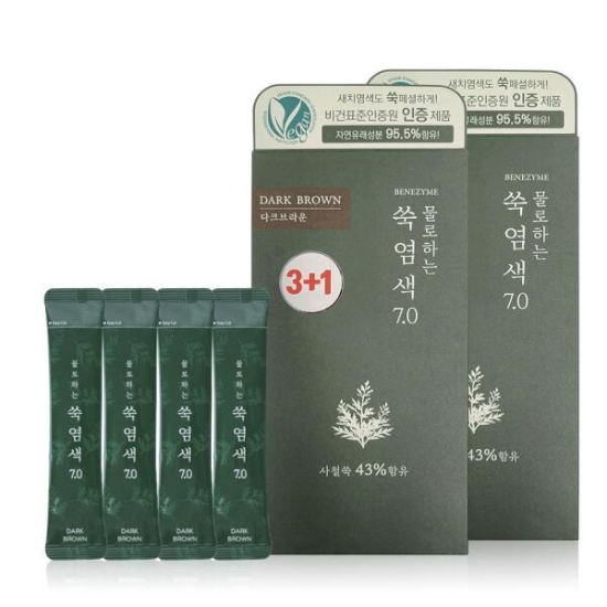아트박스/베네자임 물로하는 쑥 염색 7.0 다크브라운 X2 (8회분)