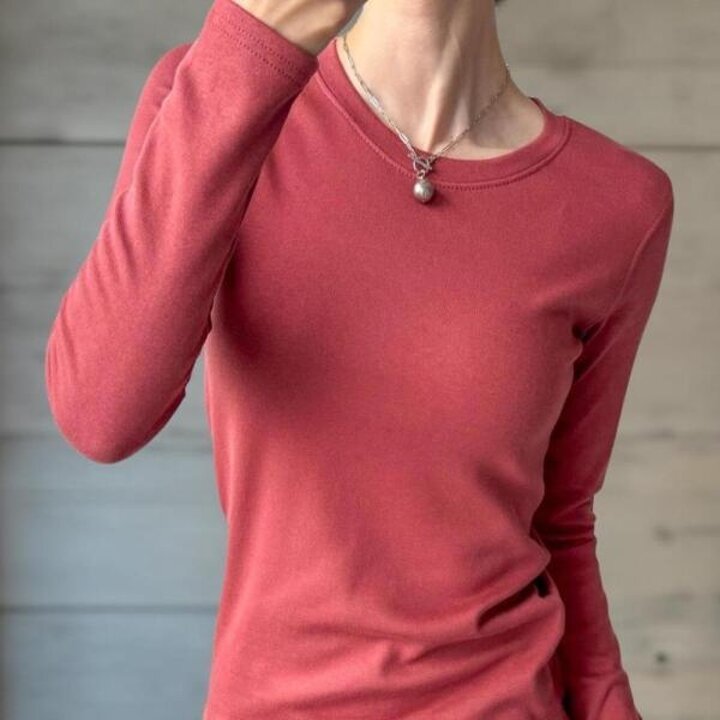 아트박스/신상오픈런 여성 기모 기본핏 무지 긴팔 라운드 티셔츠