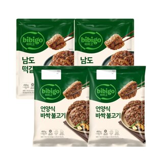 CJ제일제당 비비고 남도떡갈비450g x2개 + 바싹불고기460g x2개