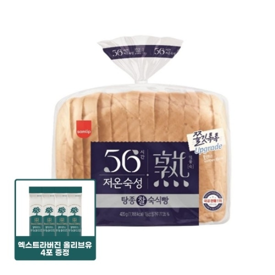 [올리브오일증정] 삼립 56시간 저온숙성 탕종 찰 숙식빵 420g 4봉26658023588257