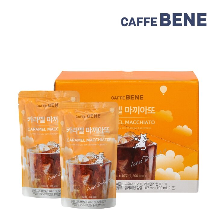 [카페베네] 카라멜마끼아또 파우치 (190ml x 10팩) x 3박스