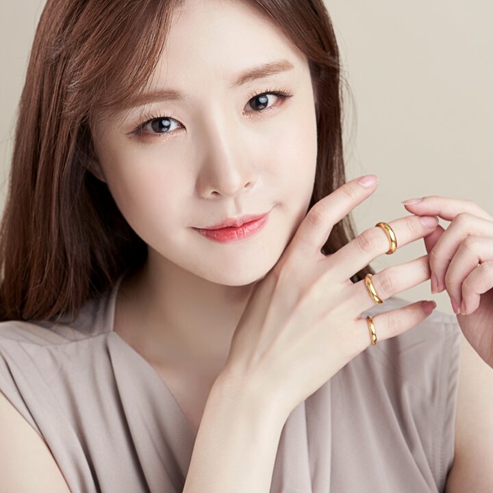 한국금다이아몬드 여자 순금 반지 유광 엥게이지 24K 1.875g 애끼 검지